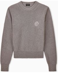Giorgio Armani - Sweater Regular Fit Virgin Wool Half Cardigan Stitch - Lyst