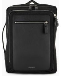 Giorgio Armani - Mochila De Nailon Y Cuero Plena Flor Asv - Lyst