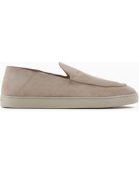 Giorgio Armani - Zapatos Sin Cordones De Ante - Lyst