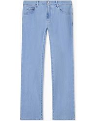 Giorgio Armani - Five-Pocket, Regular-Fit, Stretch Cotton-Denim Trousers - Lyst