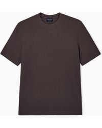 Giorgio Armani - T-Shirt Regular Fit Chevron Jacquard Stretch Virgin Wool - Lyst