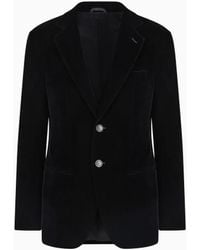 Giorgio Armani - Icon George Line Single-Breasted Stretch-Velvet Jacket - Lyst