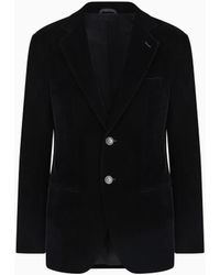 Giorgio Armani - Icon George Line Single-Breasted Stretch-Velvet Jacket - Lyst