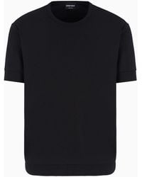 Giorgio Armani - Camiseta De Cuello Redondo De Punto De Algodón Biológico Asv - Lyst