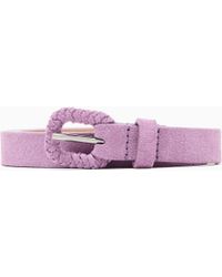 Giorgio Armani - Suede Belt With Buckle - Lyst