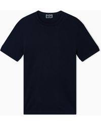 Giorgio Armani - Short Cashmere Jumper With Topstitched Crew Neck Icon - Lyst
