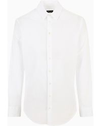 Giorgio Armani - Camisa Regular Fit De Sirsaca De Algodón - Lyst