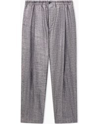 Giorgio Armani - Silk And Linen Single-Pleat Trousers - Lyst