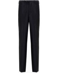 Giorgio Armani - Wool And Silk Satin Two-pleat Trousers - Lyst