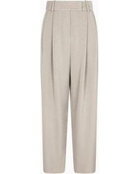 Giorgio Armani - Pantalones Con Una Pinza En Tejido Jacquard De Viscosa, Lana Y Seda - Lyst