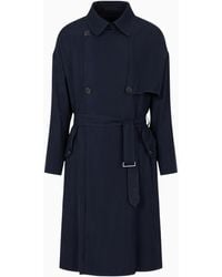 Giorgio Armani - Icon Cupro Double-Breasted Trench Coat - Lyst