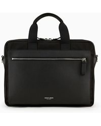 Giorgio Armani - Pebbled-leather And Nylon Briefcase - Lyst