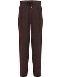 Giorgio Armani - Single-Dart, Pure Linen Canvas Trousers - Lyst