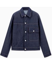 Giorgio Armani - Cotton And Silk Denim Blouson Denim Collection - Lyst