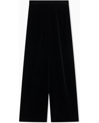 Giorgio Armani - Wide-Leg Velvet Trousers - Lyst