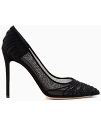 Giorgio Armani - Tulle Court Shoes With Suede Embroidery - Lyst