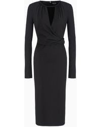 Giorgio Armani - Asv Viscose-Blend Midi Dress - Lyst