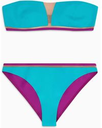 Giorgio Armani - Bandeau Bikini With Tulle Details - Lyst