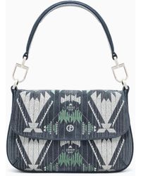 Giorgio Armani - Small La Prima Soft Embroidered Suede Bag - Lyst