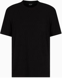 Giorgio Armani - Camiseta De Cuello Redondo En Mezcla De Viscosa Elástica - Lyst