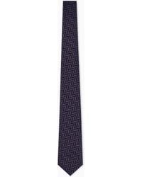 Giorgio Armani - Silk Tie With Herringbone Pattern - Lyst
