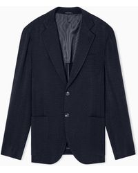 Giorgio Armani - Upton Line Single-Breasted Canneté Cupro Jacket - Lyst