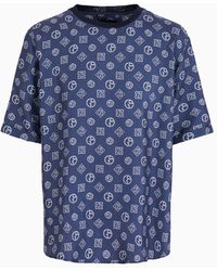 Giorgio Armani - Camicia T-shirt In Seta Jacquard Monogram - Lyst