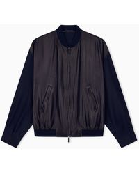 Giorgio Armani - Blouson Jacket Oversized Fit Leather With Silk Lining - Lyst