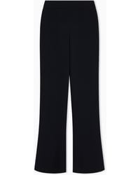 Giorgio Armani - Wide Leg Pure Silk Trousers With Pleats - Lyst