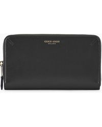 Giorgio Armani - La Prima Portemonnaie Aus Strukturiertem Leder Mit Rundum-Reißverschluss - Lyst