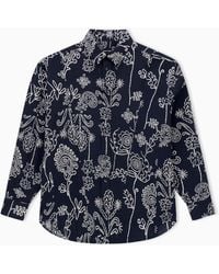 Giorgio Armani - Printed Cotton Seersucker Shirt - Lyst
