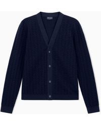 Giorgio Armani - Virgin Wool Blend Cardigan - Lyst