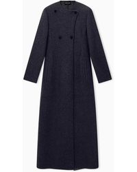 Giorgio Armani - Coat Coats Long Cashmere Knit With Asymmetric Buttoned Front - Lyst