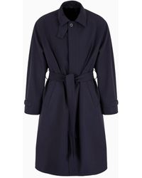 Giorgio Armani - Single-breasted Trench Coat In Technical Jersey - Lyst