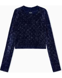 Giorgio Armani - Sweater Slim-Fit Devoré Chenille With Cashmere - Lyst