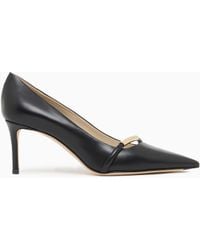 Giorgio Armani - Pointed Leather Pumps With Metallic Strap - Lyst