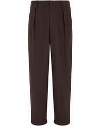 Giorgio Armani - Single-Pleat Lightweight Wool Cloth Trousers - Lyst