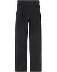 Giorgio Armani - Pantalones De Una Pinza De Tela De Lyocell Desteñido - Lyst