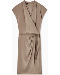 Giorgio Armani - Vestido En Crepé Mezcla De Seda - Lyst