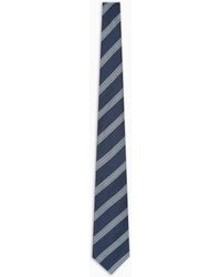 Giorgio Armani - Silk Tie With Jacquard Stripes - Lyst