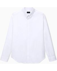 Giorgio Armani - Shirt Regular Fit Solid Cotton Twill - Lyst