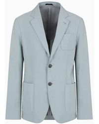 Giorgio Armani - Upton Line Single-breasted Jacket In A Silk-blend Twill - Lyst