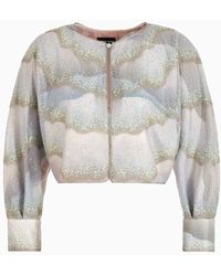Giorgio Armani - Short Tulle Jacket With Crystals - Lyst