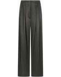 Giorgio Armani - Wide-Leg Viscose And Cupro Trousers - Lyst