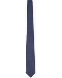 Giorgio Armani - Jacquard Silk Tie With Dotted Pattern And Embroidered Logo - Lyst