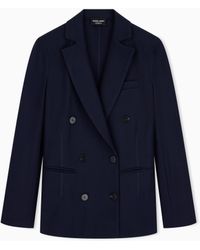 Giorgio Armani - Pure Cashmere Jersey Double-Breasted Jacket - Lyst