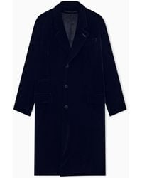 Giorgio Armani - Coat Regular Fit Smooth Stretch Viscose And Cupro Velvet - Lyst