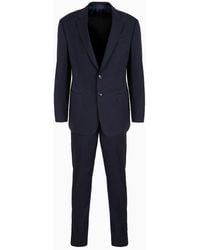 Giorgio Armani - Single-breasted Soft Line Suit In Virgin Wool - Lyst