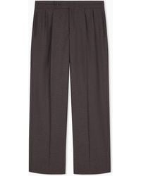 Giorgio Armani - Oversized Double Pleat Trousers - Lyst