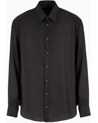 Giorgio Armani - Camisa Giorgio's Regular Fit En Sarga De Seda - Lyst
